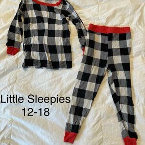 Little Sleepies Red and Black Checkered Kids Pajamas